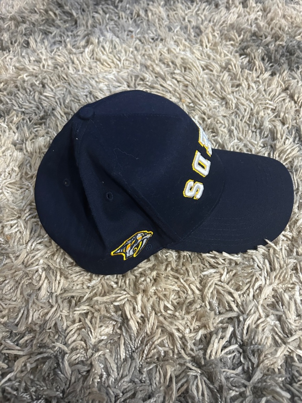 Navy 'Preds' Embroidered Baseball Cap - Picture 3 of 5